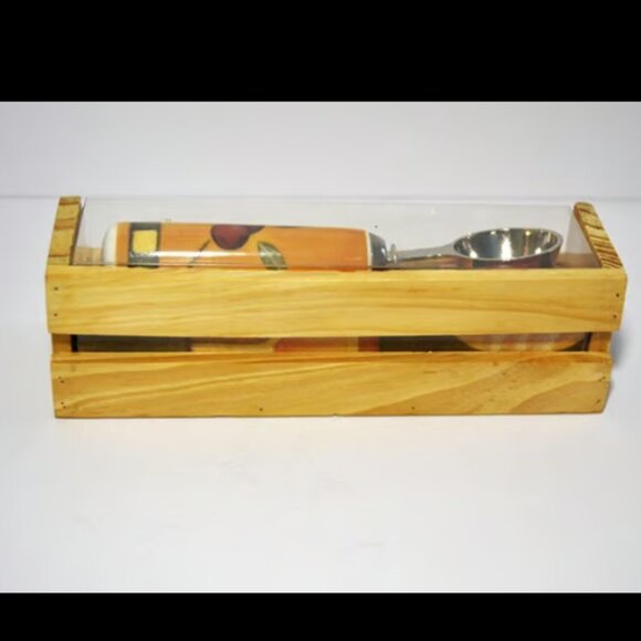 MSC International Java Scoop New In Wood Crate Packaging Colorful Handle - Picture 3 of 5